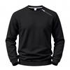 Men's Fleece Lined Solid Color Crew Neck Sweatshirt Diagonal Zip Pullover.