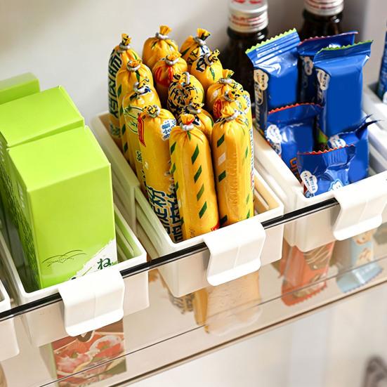 Kühlschranktür-Organizer, Geteilter Hängekorb zur Aufbewahrung, mit Klick-Teleskop-Design, Kühlschrankregal für Saucen und Snacks