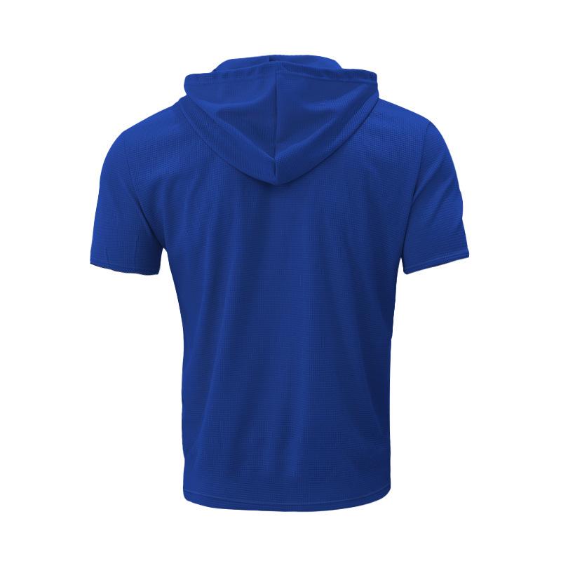 2024 Men's Summer Short-Sleeve Hoodie Henley Shirt for European & American Styles
