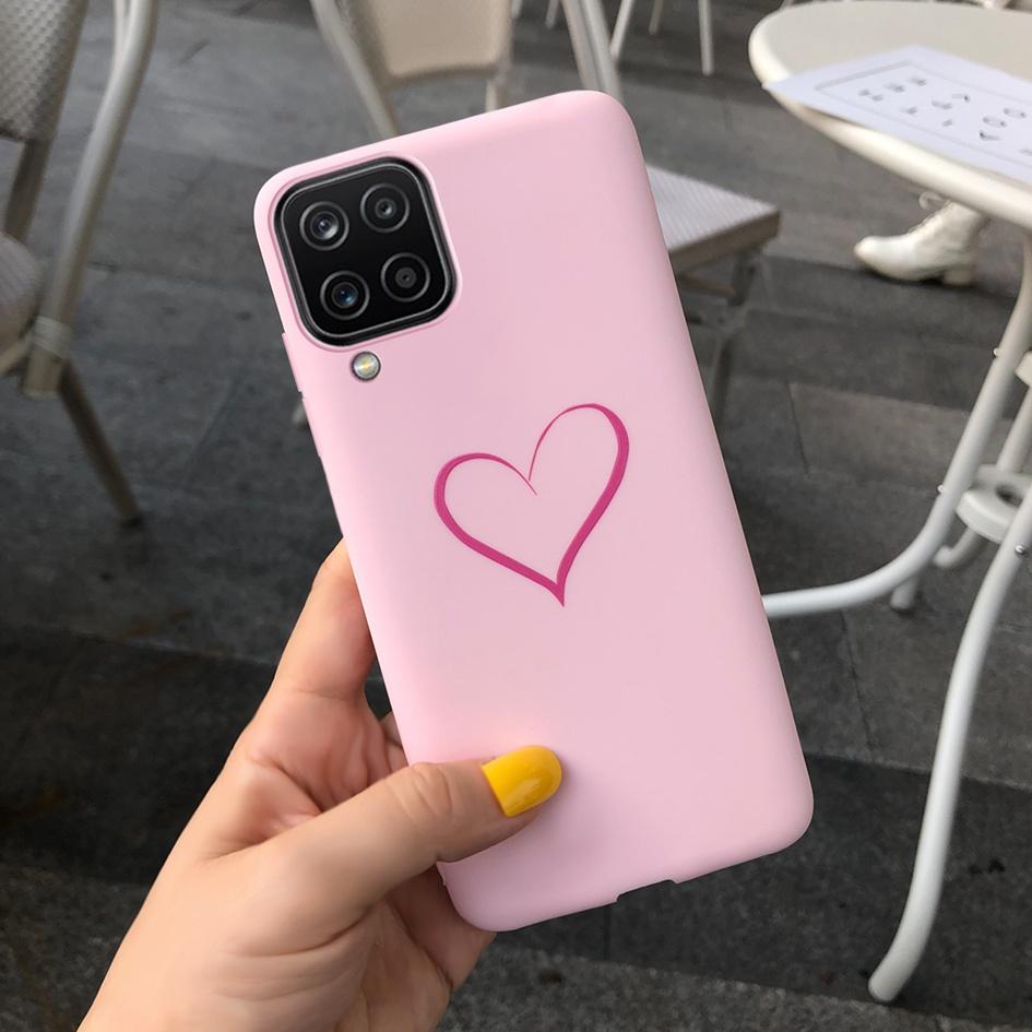 For Samsung Galaxy A12 Case Samsung A42 5G Lovely Heart Cover Back Fundas For Samsung A 12 SM-A125F SM-A426B A 42 5G Phone Cases