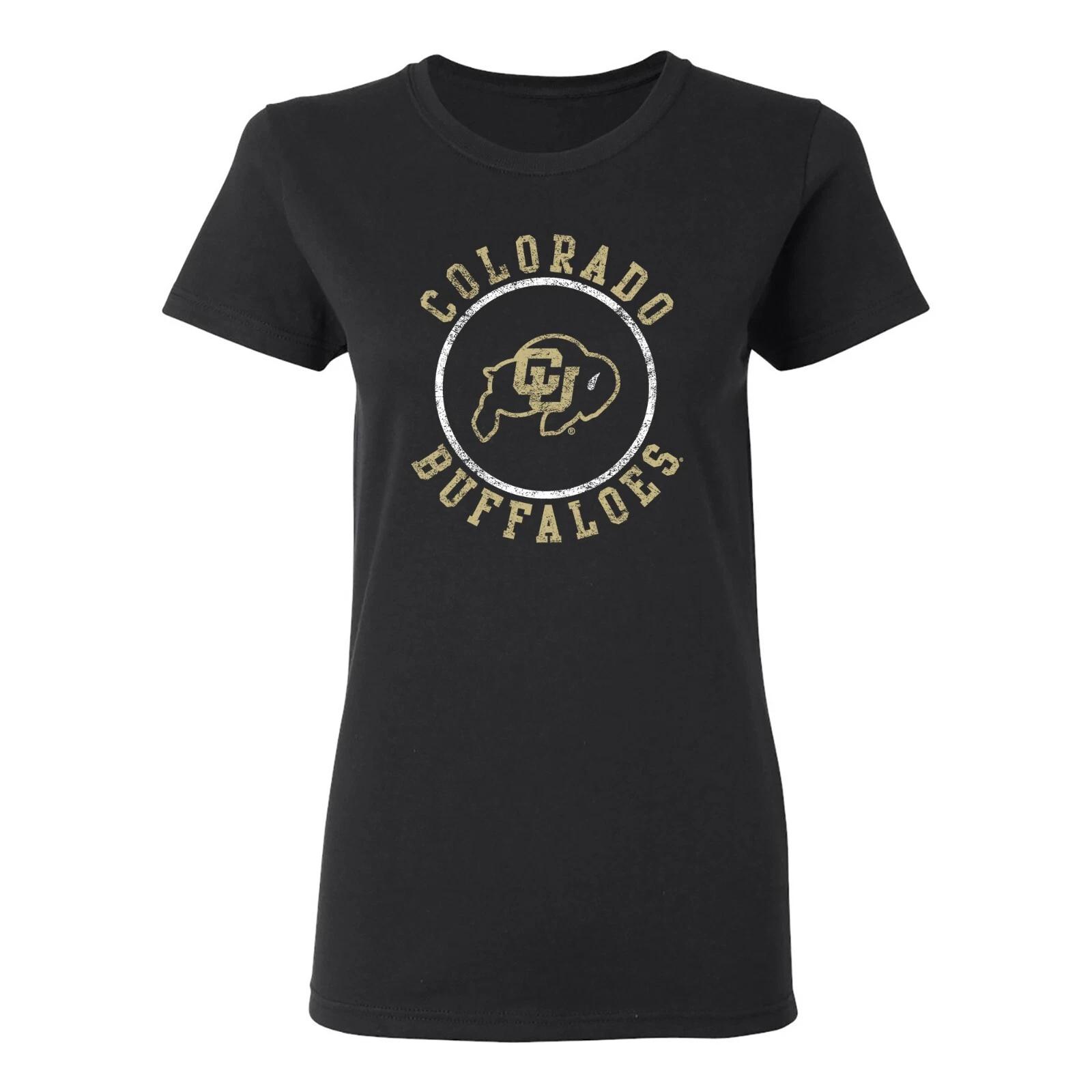 Colorado Distressed Circle Logo Womens T-Shirt - Black 4XL