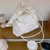 Holiday-style Three-dimensional Carved and Textured Lace Embroidered Casual Shoulder-to-shoulder Tote Bag