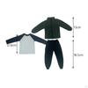 3 Pieces 1/6 Male Fleece Jacket and T Shirt Pants Costume for 12 inch Figures Dress up