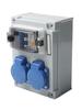 IP54 Wall Mounted Power Distributor 2-Pin 250V 16A With 1P+N FI Switch And 63A Breaker For Construction Sites And Workshops