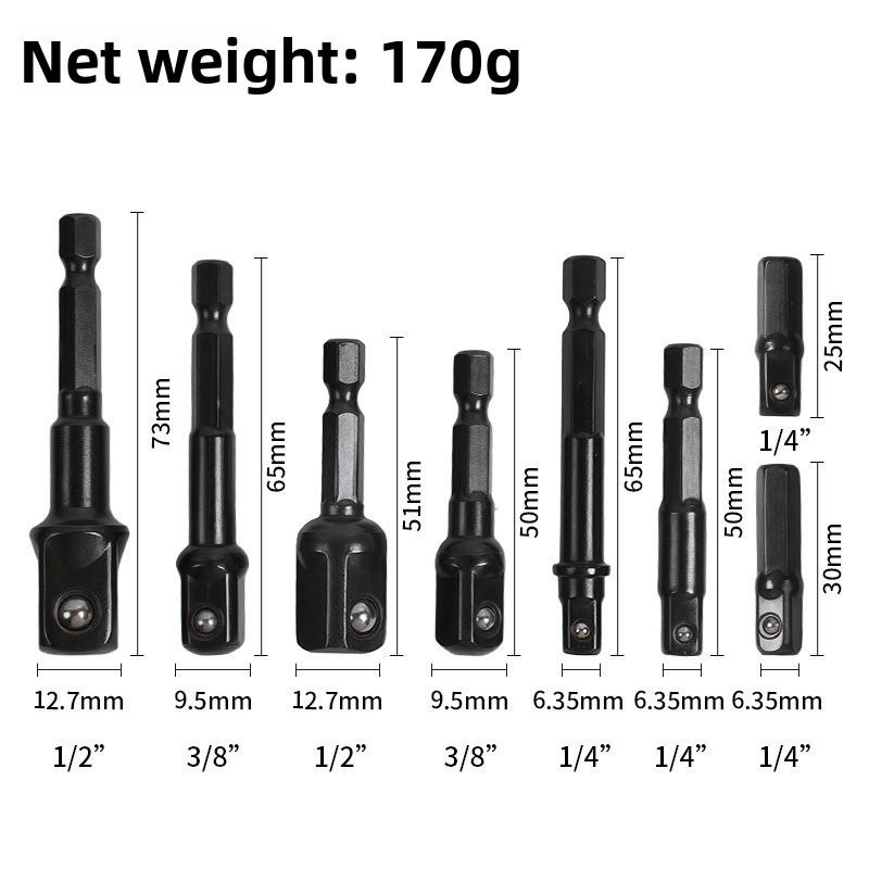 Adapte Natural Hexagonal Handle Extension Rod for 1/2 Screwdriver 3/8 Square Head 1/4 Socket Power Tool Accessories