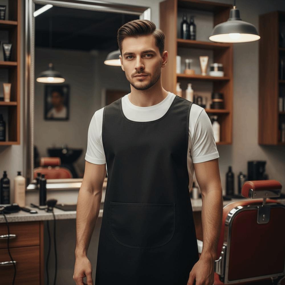 Schwarzer Friseurumhang Schürze Wasserdicht Friseur Haarkittel Haarschnitt Tuchwickel Nagelstudio