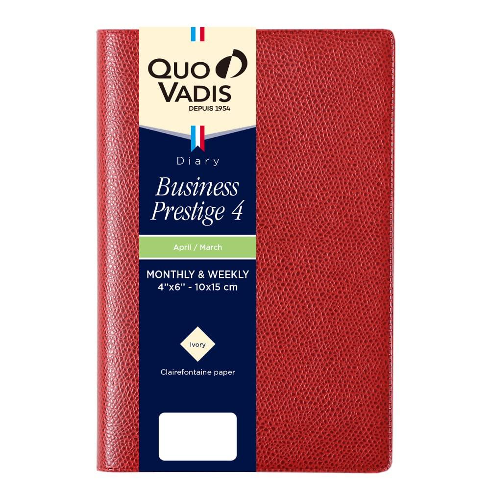 

QUOVADIS Business Prestige 4/Unpara Diary (Weekly Vertical, A6 Slim Size 10x15cm) Red qv60101rd красный