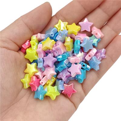 50 Pezzi 11mm Colore AB Acrilico Perline a Stella Ciondolo Fai da Te per Collana Bracciale Creazione di Gioielli