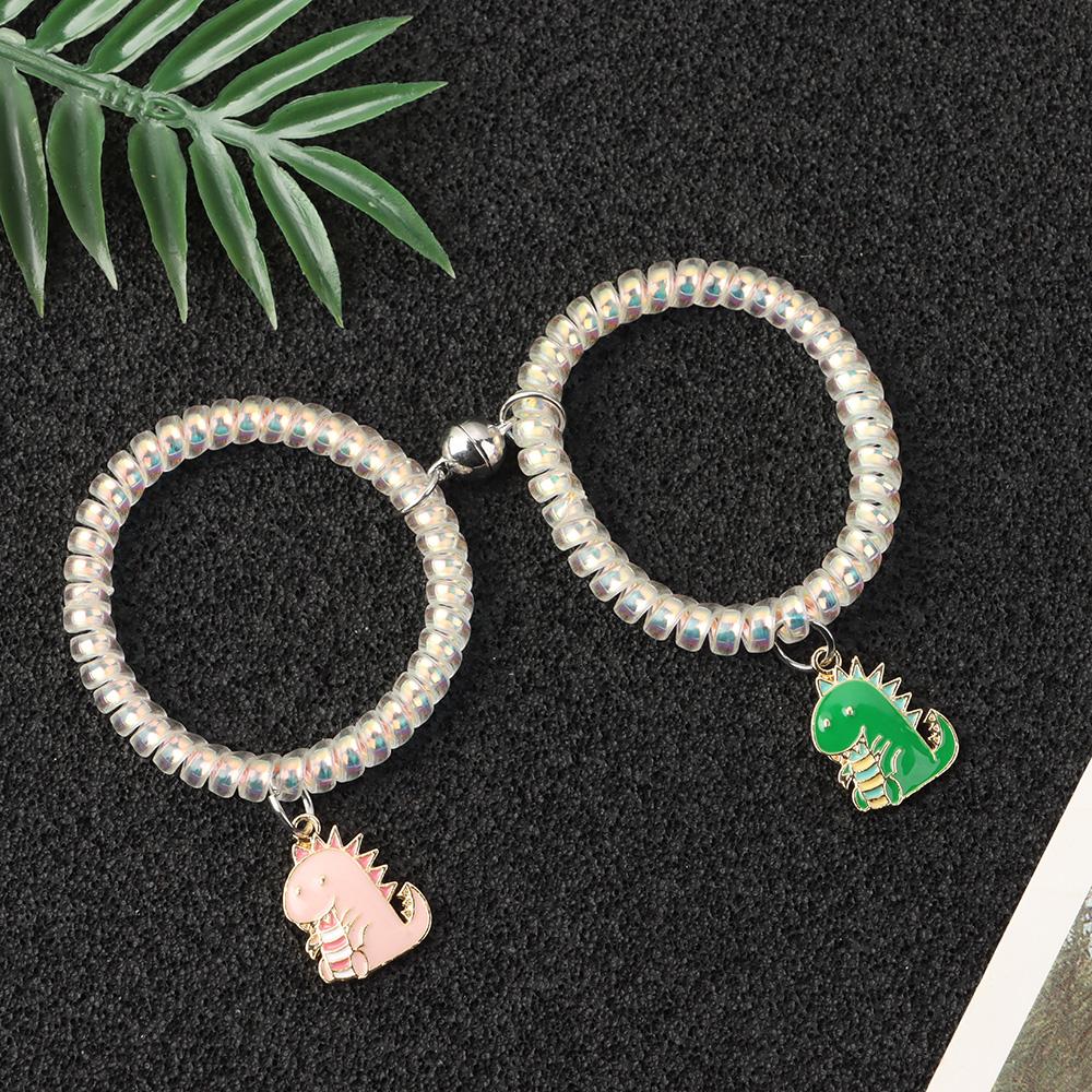 Magnetic Distance Bracelet Kit Gradient Color Magnetic Bracelets Cartoon Pendant Bracelets