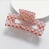 Multicolor Plaid Hair Claw French Design Non Slip Acetate Hollow Hair Barrettes Ponytail Decoration Fashion Hair Props