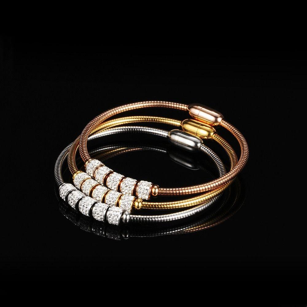 Gold Silver Woman Bracelet Magnetic Clasp Snake Bone Bracelet Fashion Men Bangles Girls Ladies