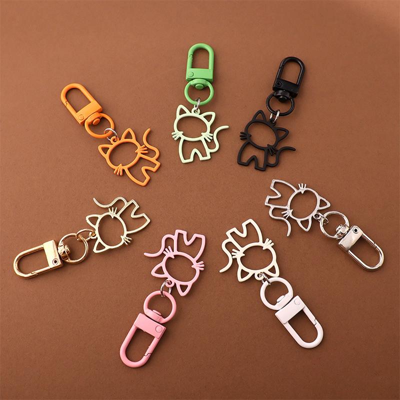 1PC Lobster Buckle Keychain Marker Alloy Creativity Cat Keychain Decoration DIY Gift Pendant Design Party