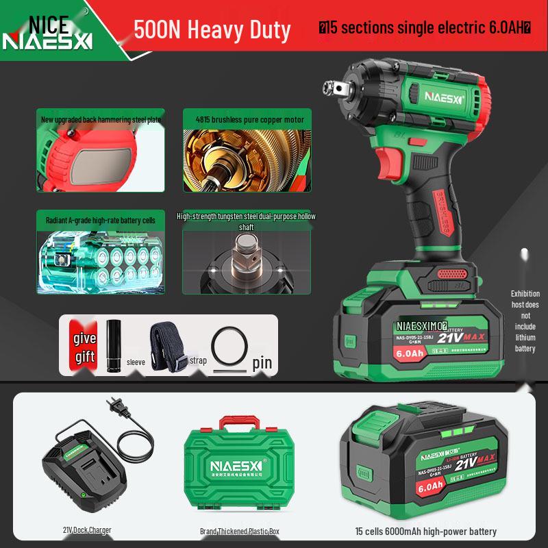 NICE High Power Rechargeable Impact Wrench - Official High Torque Electric Air Gun