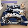 Juego de Funda Nórdica con Diseño de Casco de los Dallas Cowboys de 3 Piezas con Una Funda de Edredón y Dos Fundas de Almohada (Sin núcleo) - Decoración para el Hogar, Regalo de Vacaciones, Tejido de Poliéster, Anim