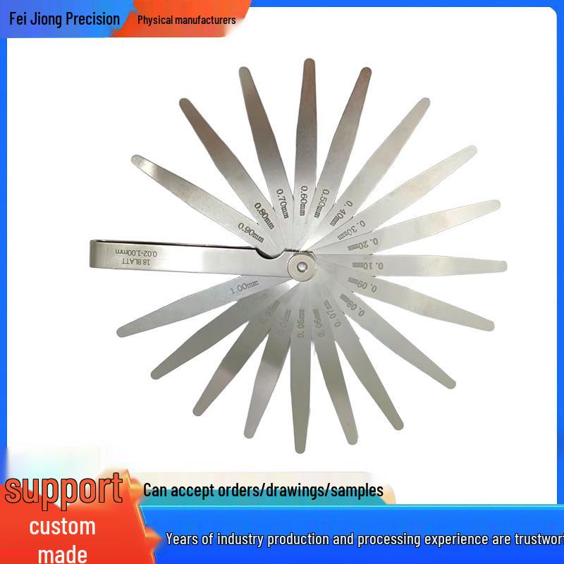 High Precision Stainless Steel Feeler Gauge, 0.02-1.0mm Valve Clearance Measuring Tool