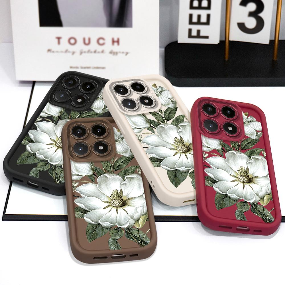 Magnolia Flower Phone Case For Xiaomi 15T 14T 13T Pro 17 15 14 13 12 Lite Ultra Pro Max 5G Staircase Soft Cover