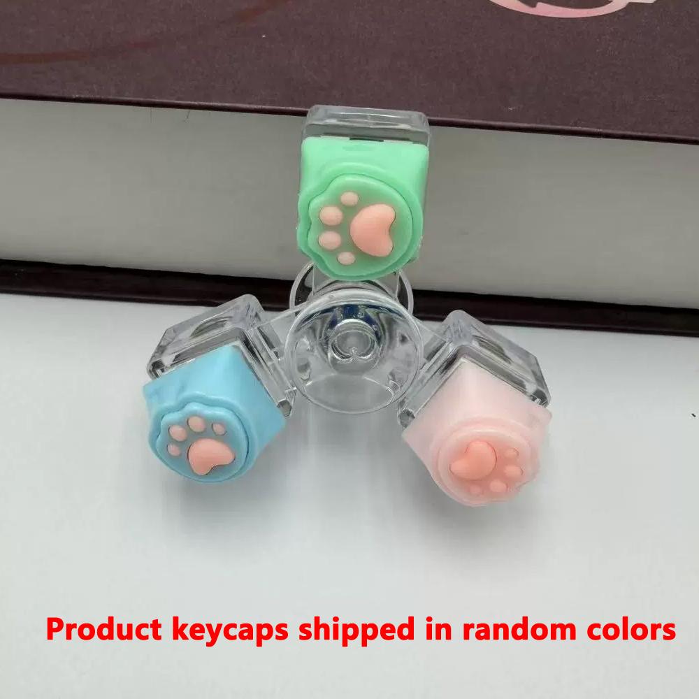 Toys Cat Paw Keycap Keychain Mechanical Keyboard Fidget Spinner Stress Relief Soft Cute Keyring for Office Desk Anxiety Gift Presents