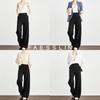 FAESSLIN Minimalist Black Loose Wide-Leg Pants for Women