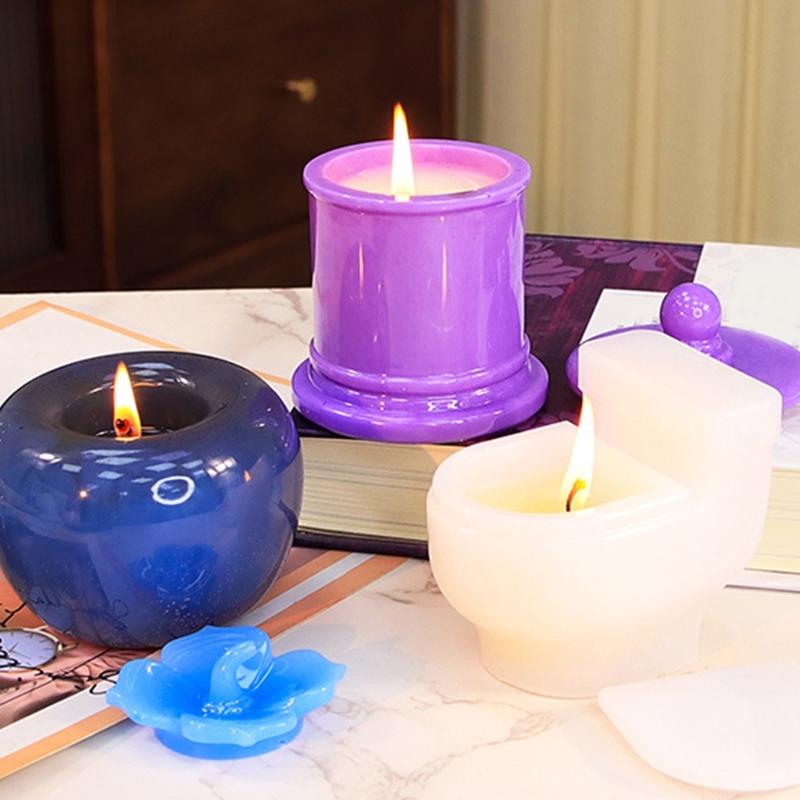Flexible Silicone Mould for Storage Box Decorative Candle Jar with Lid Crafting Moulds Elegant Jewelry Organiser Mold