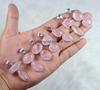 Natural Pink Rose Quartz Gemstone Pendant Bulk Wholesale Bezel Pendant Necklace Healing Crystal Jewelry Boho Pendant Necklace