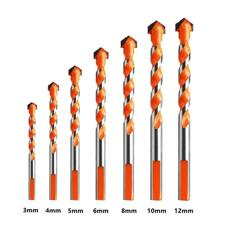 

7Pcs 3-12mm Multifunctional Glass Metal Tile Drill Bit Triangle Diamond Drill Ceramic Concrete Brick Wood Punching Hole Saw Dril