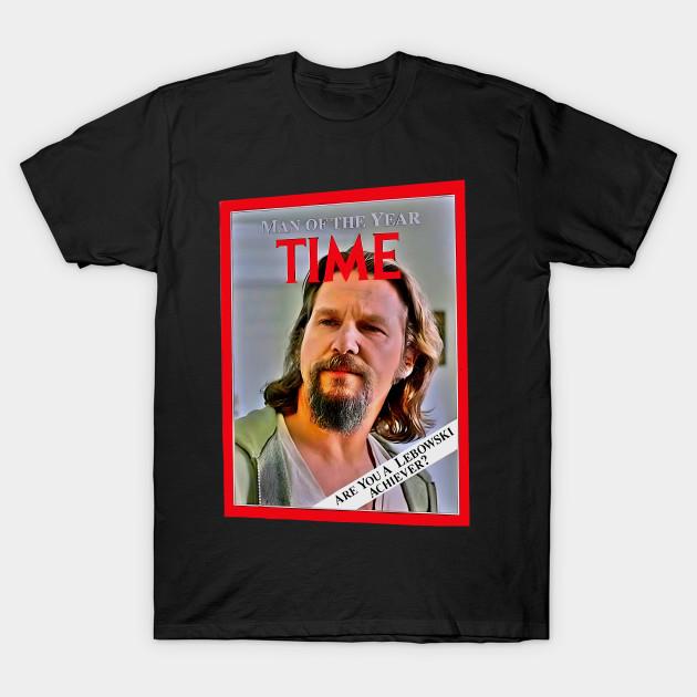 

Men Black Print T-shirt Lebowski - Man Of The Year No-Cut Transfer Paper Print Cotton Tshirt 3XL