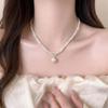 Silver Double-Layer Pearl Pendant Necklace - 2026 Trendy Clavicle Chain Design