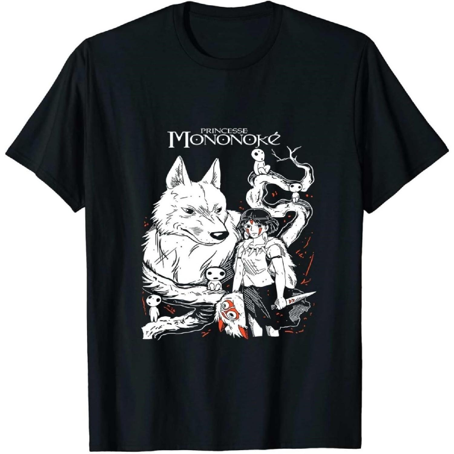 Gwdqone Принцесса Аниме Фильм Япония Хлопковая Рубашка Смешная Футболка S
