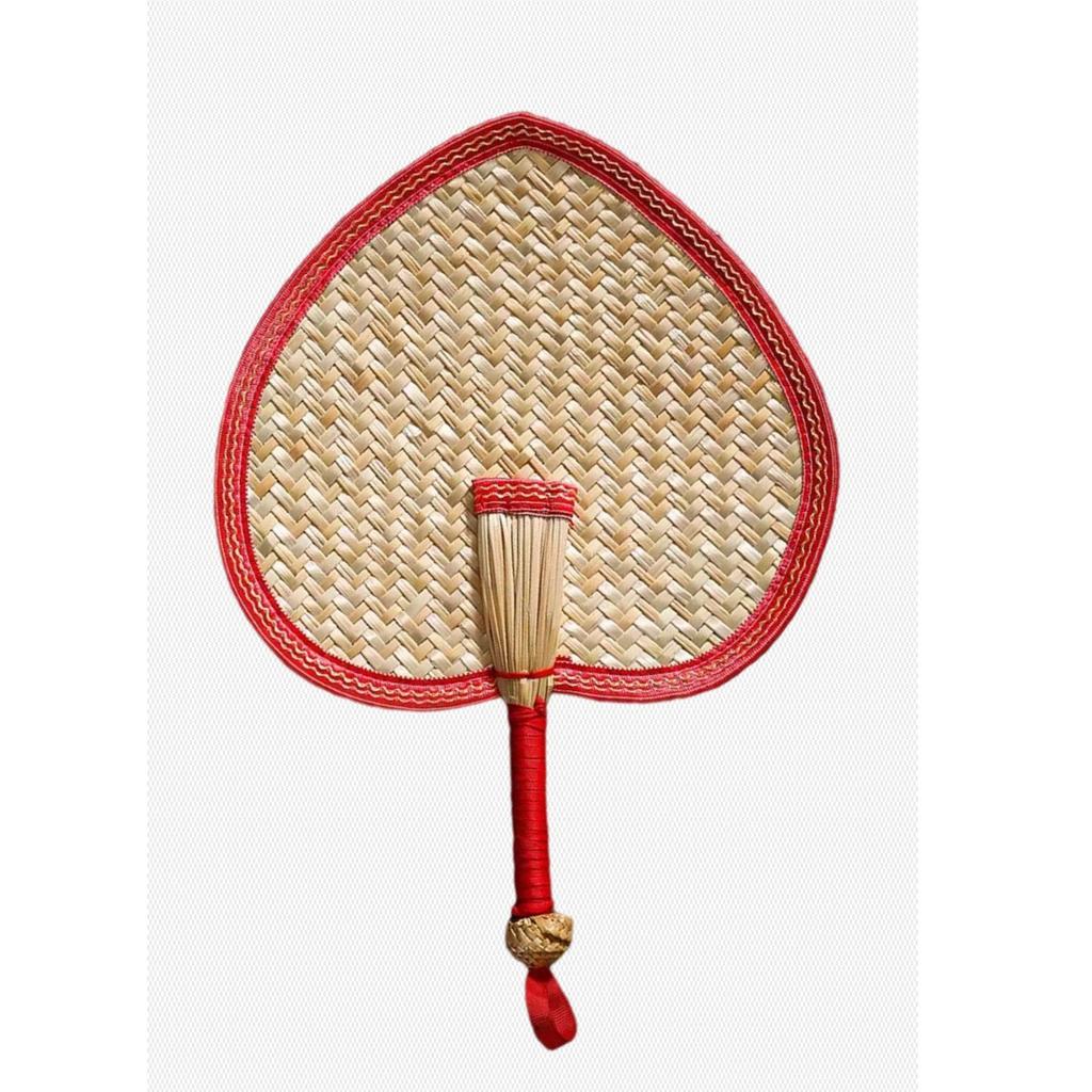 1pc Hand-Woven Woven Straw Hand Fan Old Summer Natural Environmentally Friendly Hand-Woven Fan Decorative Fan For Home Decor