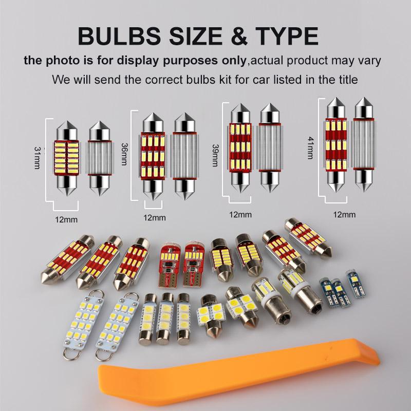 10 stk LED interiørlyssett for VW Tiguan Allspace AD BW 2016 2017 2018 Canbus ( passer original pære er