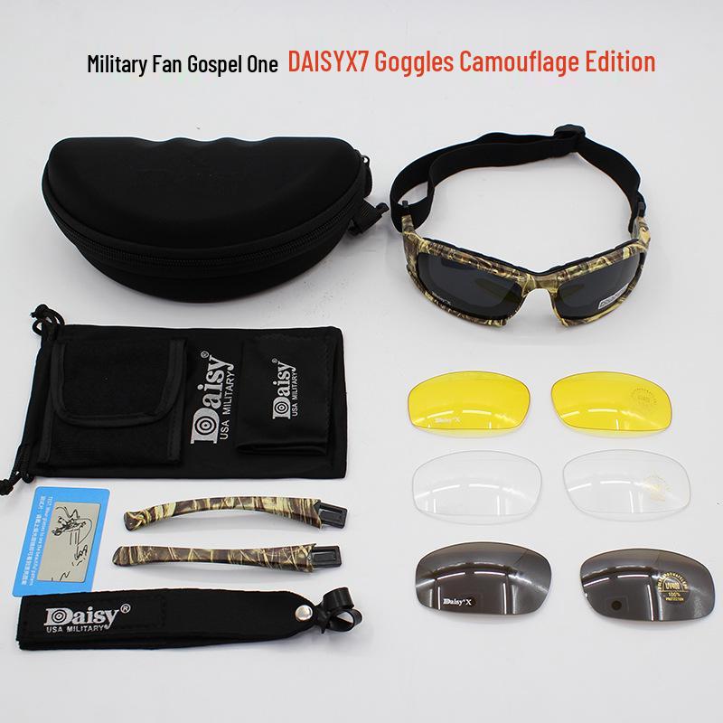 Militärische taktische polarisierte Brille - US Daisy x7 für Nachtsicht & Motorradfahren