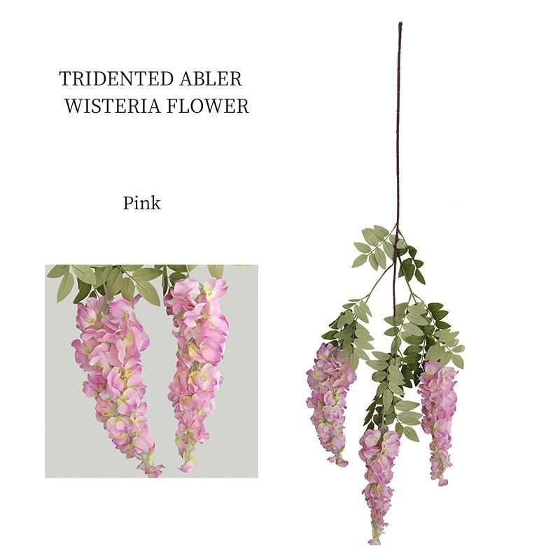 Wisteria Flower Wall Hang, Floral String Plants, Rattan Wedding Backdrop Arrangement, Home Ceiling Decor Vine, 3 Branches