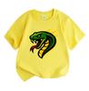 Kids Boys Girls 100% Cotton Crew Neck Short Sleeve T-Shirt, Cool Angry Viper Snake Graphic Casual Soft Breathable Tee for Daily Play Outdoor Sports Su