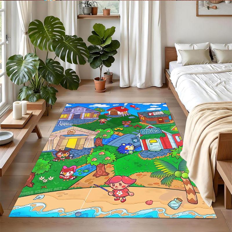 Crystal Velvet Rug Soft Non Slip Indoor Floor Mat Home DecorAnimal Crossing