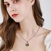 Halloween Gothic Clavicle Necklace, 3D Witch Magic Cauldron Triple Moon Pendant Necklace, Dark Style Statement Neck Accessory