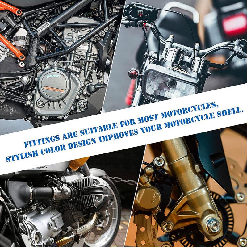 177ks/box Hliníkové šrouby na čelní sklo Barevné upevňovací prvky Sada šroubů na kapotu motocyklu