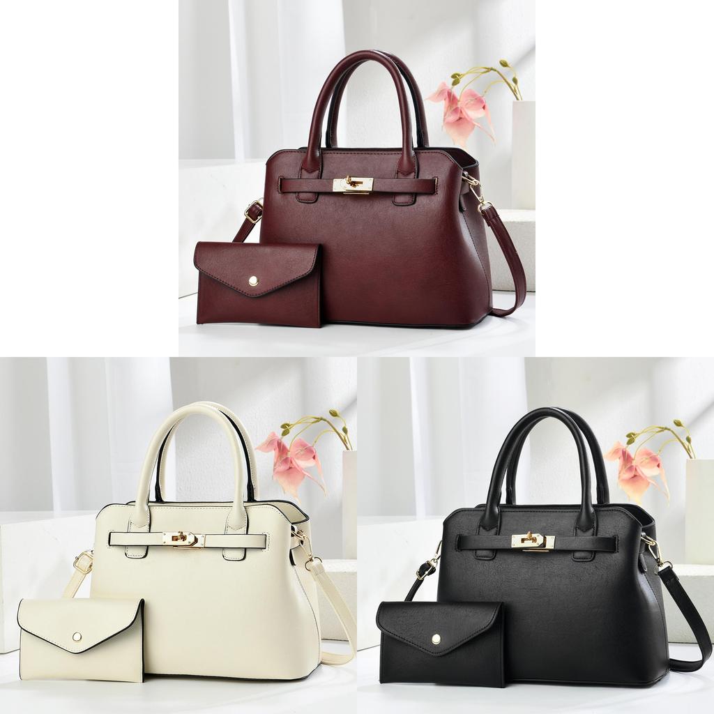 Pu Large Capacity Bucket Bag For Women With Lock Closure And Inner Pocket