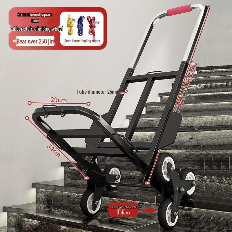 Carrello Manuale Pieghevole Portatile per Scale per Carichi Pesanti – Carrello Portabagagli Conveniente e Compatto