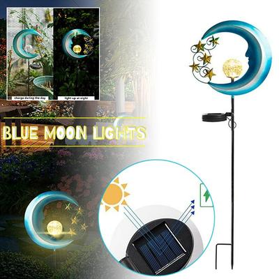 New Outdoor Solar Powered Patio Pathway Landscape Moon Light Garden Stakes Decor