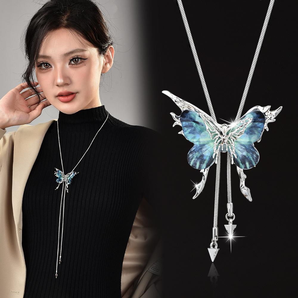 Interchangeable Butterfly High-end Pull-on Women's Fashion Clavicle Chain Fashion Pendant Necklace