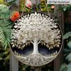 2D Flat Aluminum Tree of Life Wall Art, Rustic Country Style, 7.87 Inches × 7.87 Inches, Holiday Gift, Suitable for Homes, Studios, Cafés, Gardens