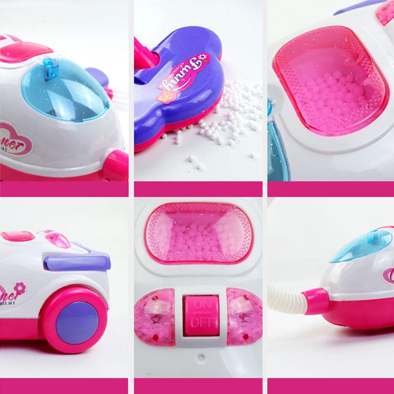 Children'S Electric Mini Vacuum Cleaner Playing House Toys Sound And Light Cleaning Working Function Kids Educational Toys Girl