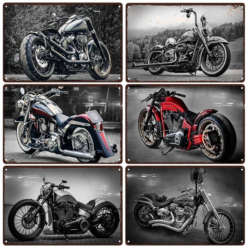 Vintage Amerikanischer Klassiker Motorrad Blechschilder Heim Wanddeko Metallschild Garage Man Cave Bar Dekorative Teller Poster