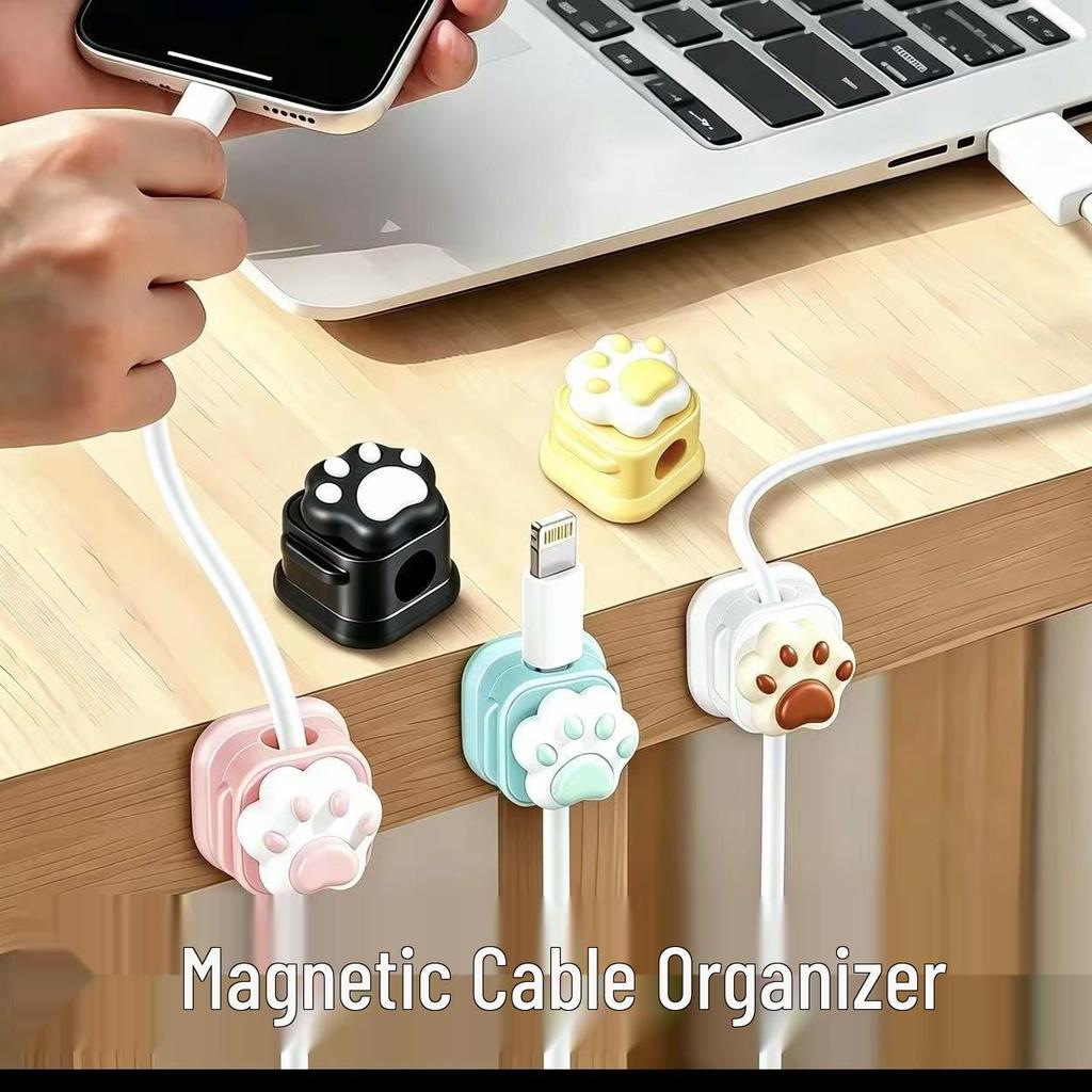 Magnetic Cable Organizer: No-Drill Desktop Storage & Management for Charging/Data Cables