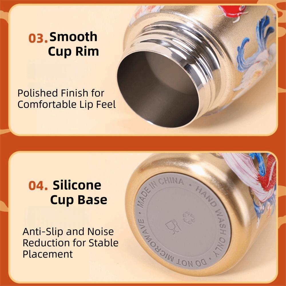 Chinese Style Insulated Water Cup Mushroom Shaped Mini Thermos Cup  Office Use