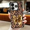Leopard Print Bow Trend Soft Phone Case For Xiaomi Redmi Note 14 15 Pro Plus 13 12 11S 11T 5G 10 9S 9 Plating Anti-Fall Fundas