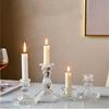 Vintage Clear Crystal Glass Candlestick Valentine'S Day Romantic Candlelight Dinner Shooting Props Home Wedding Decoration Premium Quality