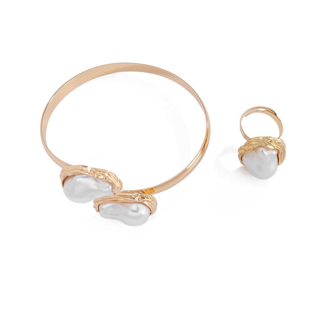 Ins Style Baroque Pearl Collar Choker Commuting Style Minimalist Metal Opening Ornament