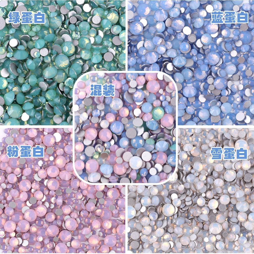 Nail Art Jewelry Flat Bottom Drill Nail Drill Snow Protein Glass Crystal Drill Multi-Size Mixed Color Diamond Small Diamond Zircon Accessories