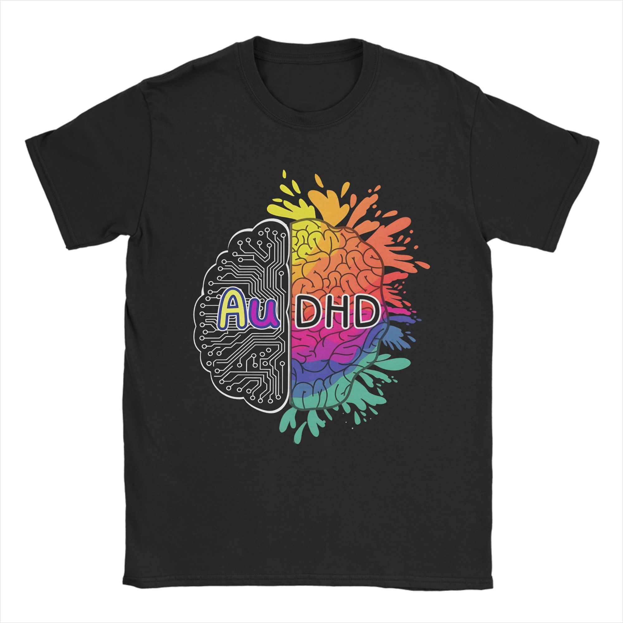 AuDHD Definition Ingredients Neurodivergent ADHD Autism TShirt Beach  Hip Hop TShirts Unisexs Pure Cotton O Neck Clothing S